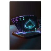 Poker Neon Ace Cards | Wall Art